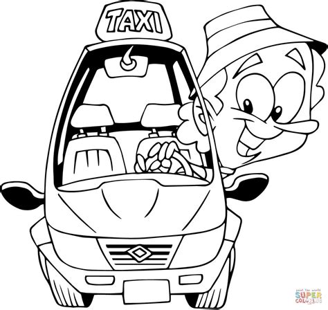 taxi driver coloring page  printable coloring pages