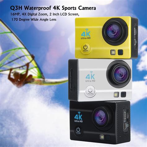 qh waterproof  sports camera wi fi mp  degree wide angle  digital zoom