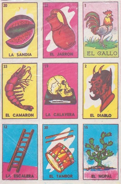 Loteria Mexican Bingo Card Game Set Small Rustic