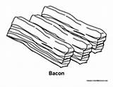 Breakfast Bacon Food Colormegood sketch template