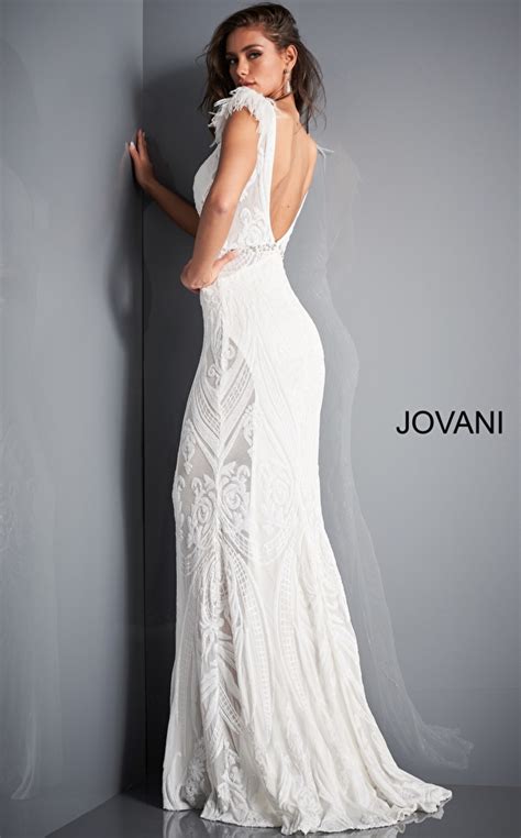 jovani 3180 black sequin embellished feather prom dress