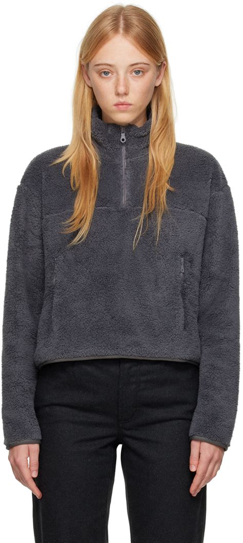 Girlfriend Collective Gray Half Zip Sweater Ssense