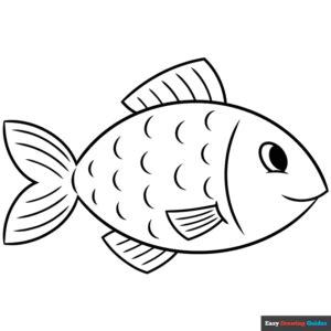 easy fish coloring page easy drawing guides