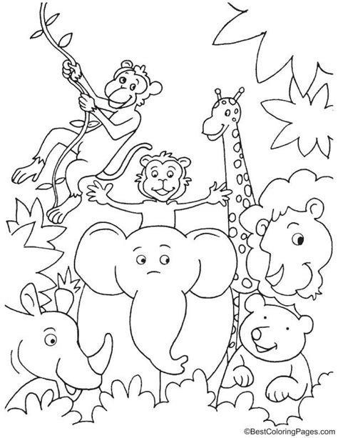 jungle animals coloring pages rainforest animal