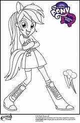 Coloring Pony Little Human Pages Popular Rainbow sketch template