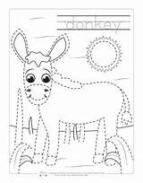 Tracing Animals Farm Coloring Animal Itsybitsyfun Preschool Pages Activities Preschoolers Worksheets Activity Kids sketch template