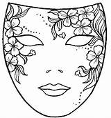 Teatro Mascaras Máscaras Antiguo sketch template
