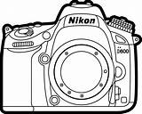 Appareil Nikon Coloring Camara Objets Coloriages Dibujos Resultado sketch template
