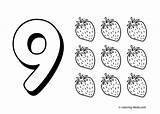Coloring Pages Kids Number Numbers Printable Digits Flashcards Books Preschool Cards Kindergarten A7 Fun sketch template