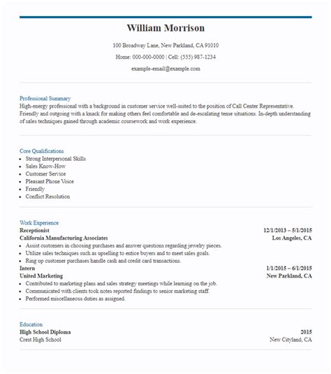 call center resume samples  skills  include templates