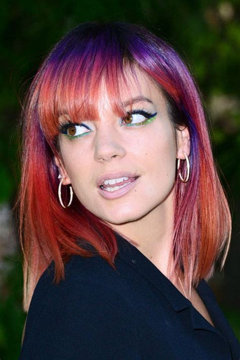 Lily Allen Purple Hair Celebrity Hairstyles