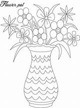Flower Vase Pot Coloring Drawing Pages Flowers Kids Bouquet Printable Drawings Color Line Vases Print Clipart Large Pots Library Size sketch template