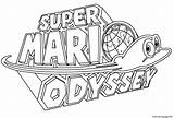 Mario Odyssey Coloring Logo Nintendo Super Pages Printable Print Book sketch template