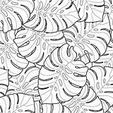 Foglie Cuciture Tropicali Bladeren Grafiche Nero Palma Blu Patroon Tropisch Naadloos Grafisch Vergunning sketch template
