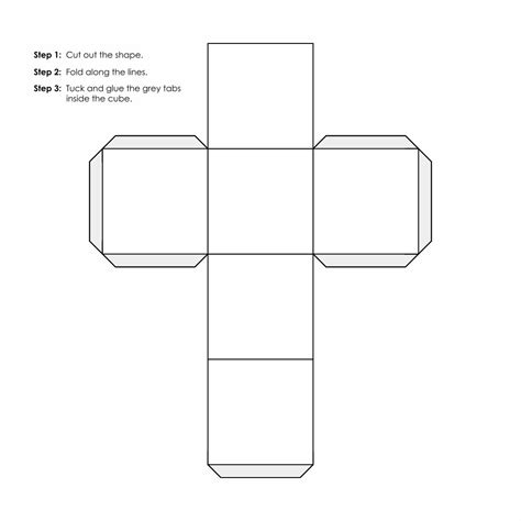 printable cube template  inches printablee fillable form