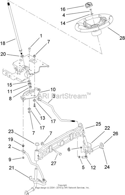 toro bxrg lx lawn tractor  sn ch parts diagram  steering shaft