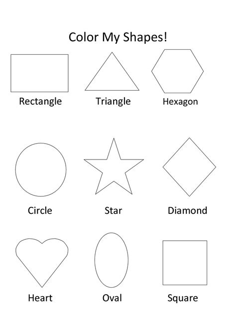 shapes worksheets preschool coloring pages shape coloring pages
