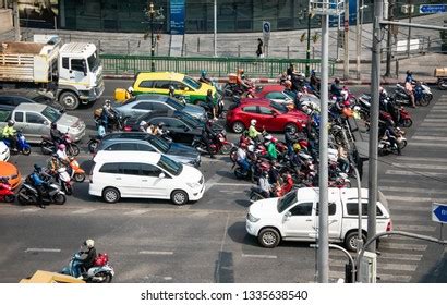 car stop red light asok montri stock photo  shutterstock