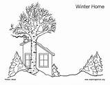 Winter Coloring Nature Coloringnature sketch template