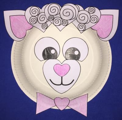 heart lamb paper plate craft
