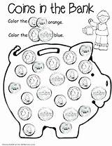 Money Coloring Pages Kindergarten Getcolorings Color Getdrawings Printable sketch template
