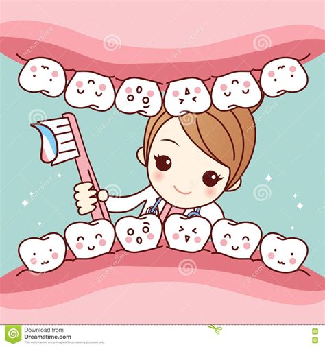 cute cartoon dentist brush tooth stock vector illustration of doctor