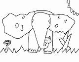 Coloring Eating Elephant Coloringcrew sketch template