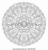 Mandala Adults Coloring Oriental Symmetrical Turkish Islamic Ornament Circular Pattern Shutterstock Vector Stock Search sketch template