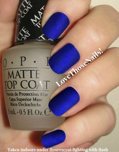 opi royal blue matte manicure ~ opi st marks the spot