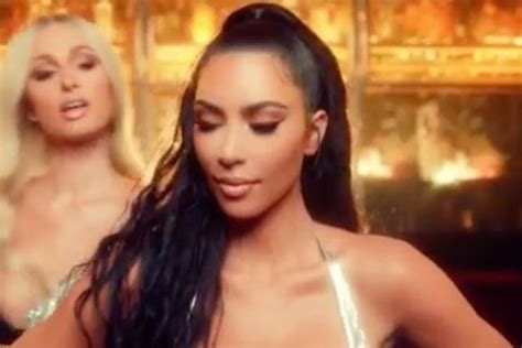 first look at kim kardashian s cameo in paris hilton s sexy music video mirror online