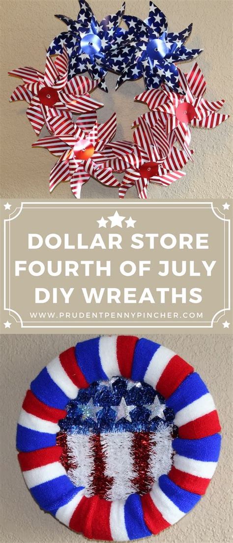 dollar store diy   july wreaths prudent penny pincher