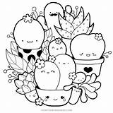 Kawaii Ausmalbilder Kaktus Leuke Drawings Succulents Ausmalen Malvorlagen Colorare Escuichis Garabateados Fofos Donut Tegninger Vindruer Dieren Imagenes Kids Crianças Faceis sketch template