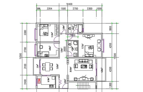 autocad  bhk furnished house plan drawing dwg file cadbull