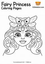 Coloring Pages Princess Fairy Girls Printable Kids sketch template