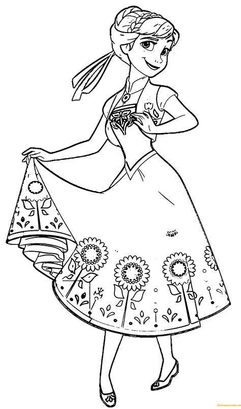 frozen coloring pages anna  image   cartoon coloring pages