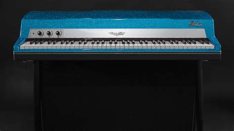 royal blue sparkle vintage vibe piano  keys active preamp stereo console attachment