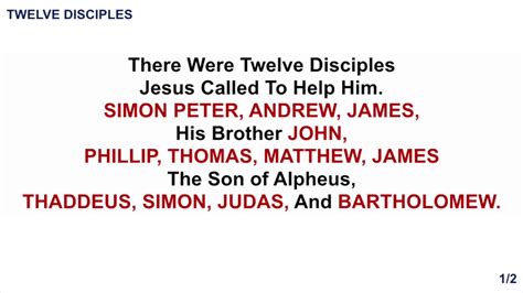 twelve disciples youtube