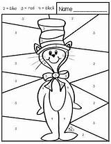 Seuss Dr Color Number Hat Cat Coloring Preschool Pages Worksheets Numbers Sheets Activities Sheet Week Choose Board sketch template