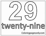 Number Twenty Pages Coloring Nine Color Numbers sketch template