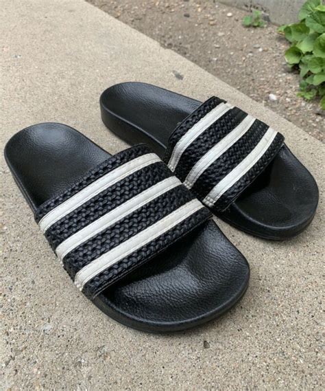 original adidas  stripe  sandals flip flops mens  italy  vtg rare