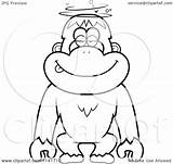 Drunk Monkey Orangutan Dumb Coloring Clipart Cartoon Thoman Cory Outlined Vector 2021 Template sketch template