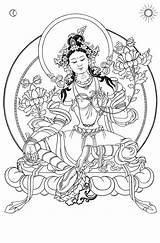 Coloring Pages Buddha Tara Green Tattoo Drawing Wuerzburg Hindu 塗り絵 God Line Ak0 Cache ทธ Google Buddhist Adults Tattoos Search sketch template