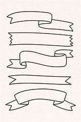 Faixa Ribbon Para Fita Desenho Vector Lettering Vetor Banners Titulos Escolha Pasta sketch template