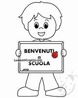 Accoglienza Colorare Disegno Scuola Lavoretti Creativi Bambino Benvenuti Lavoretticreativi sketch template
