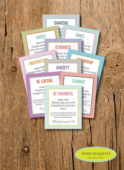 childrens prayer cards  christian prayer cards