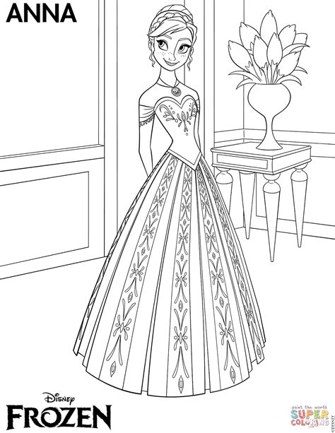 frozen anna coloring page  printable coloring pages