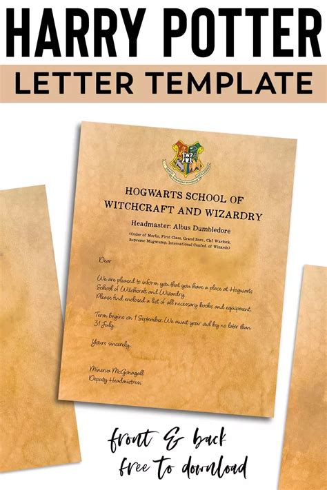hogwarts acceptance letter template harry potter acceptance letter