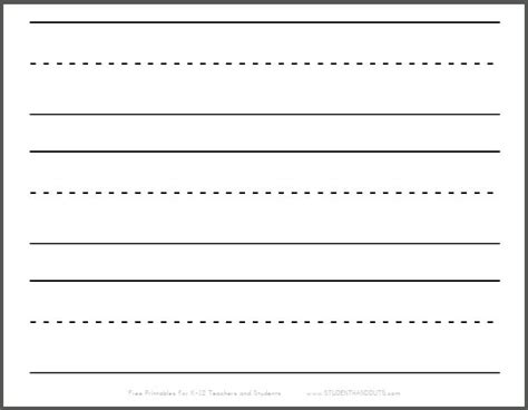 large dashed writing lines printable sheet strips kindergarten