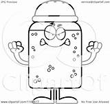 Salt Shaker Mad Cartoon Mascot Clipart Coloring Outlined Vector Cory Thoman Pages Veruca Royalty Template sketch template