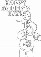 Caillou Coloring Dad Sheet Printable Father Older sketch template